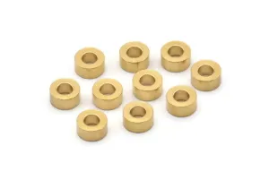 100 Pcs Raw BrassRondelle Beads (6x3mm)  A0435