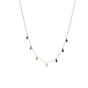 10kt Gold Oval Droplet Necklace