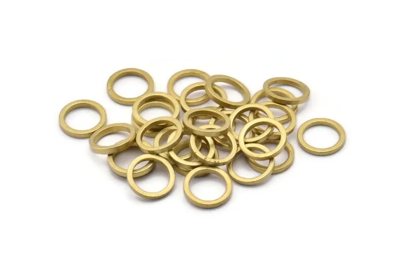 10mm Circle Connectors - 50 Raw Brass Circle Connectors (10x1.2mm) N0439