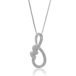 1/10 cttw Lab Grown Diamond Cross Pendant Necklace .925 Sterling Silver 2/5 Inch With 18 Inch Chain