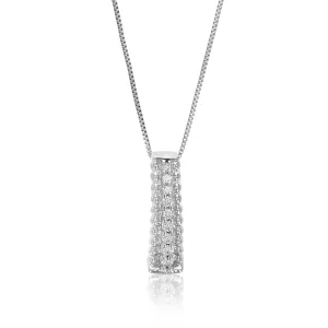 1/20 cttw Lab Grown Diamond Drop Pendant Necklace .925 Sterling Silver 1/2 Inch with 18 Inch Chain