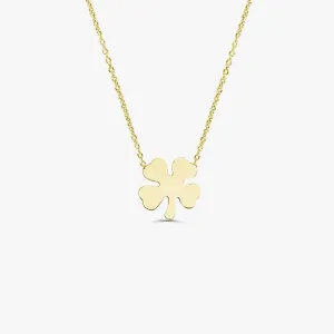 14K Four Leaf Clover Charm Necklace