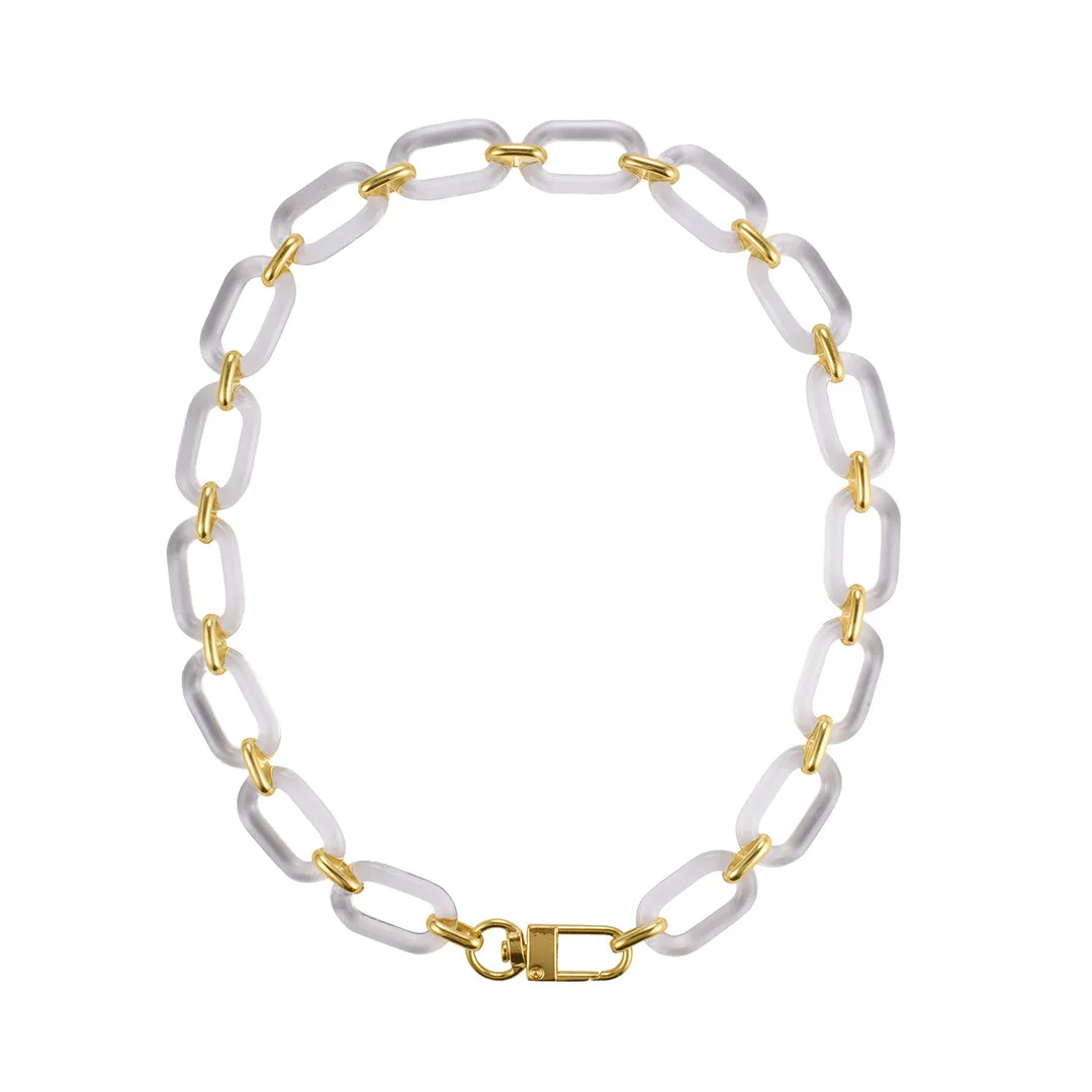 14k Gold Plated Lucite Statement Chain