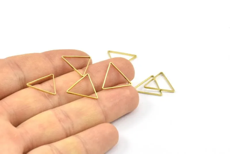 15mm Brass Triangles, 50 Raw Brass Triangles (15x0.8x0.4mm) BS 2347