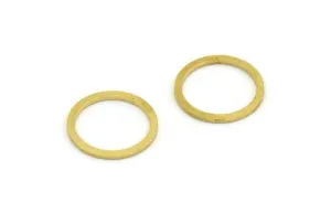 16mm Circle Connector, 24 Raw Brass Circle Connectors (16x1mm) A6156