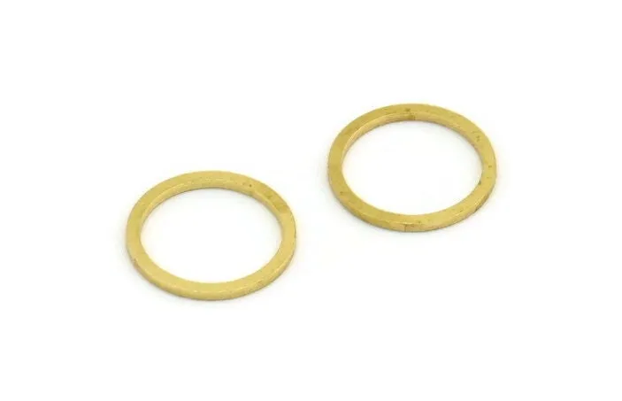 16mm Circle Connector, 24 Raw Brass Circle Connectors (16x1mm) A6156