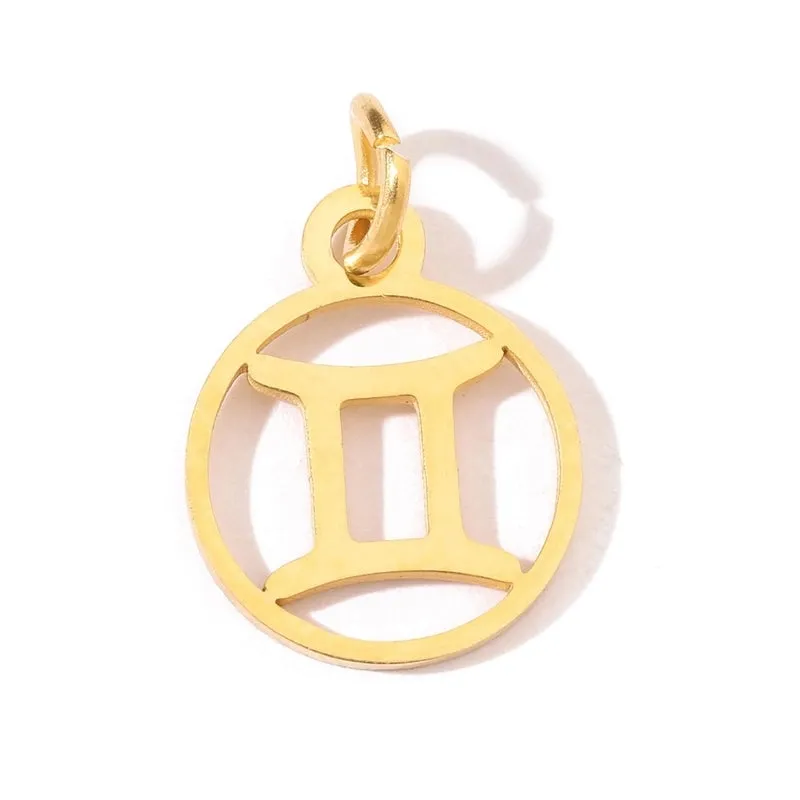 20 PCS/Package 201 Stainless Steel 18K Gold Plated Geometric Polished Pendant