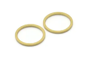 25mm Circle Connectors, 12 Raw Brass Circle Connectors (25x2x2mm) E009