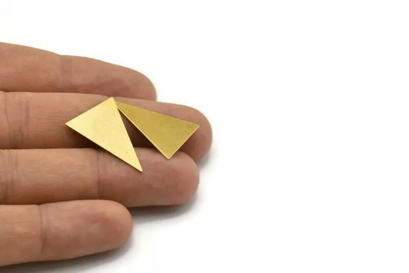 25mm Triangle Blank, 50 Raw Brass Triangle Blanks Without Holes (25x16mm) A0409