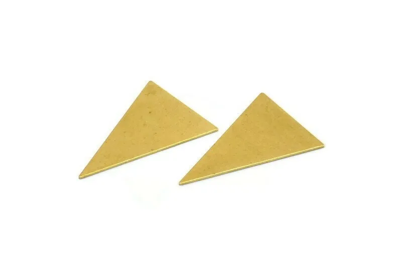 25mm Triangle Blank, 50 Raw Brass Triangle Blanks Without Holes (25x16mm) A0409