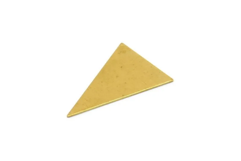 25mm Triangle Blank, 50 Raw Brass Triangle Blanks Without Holes (25x16mm) A0409