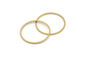 26.5mm Circle Connectors - 24 Raw Brass Circle Connectors (26.5x1x1mm) A4064