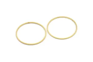 34mm Circle Connectors, 12 Raw Brass Circle Connectors (34x1mm) A3950