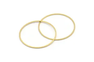 35.5mm Circle Connectors - 24 Raw Brass Circle Connectors (35.5x0.80mm) A4082