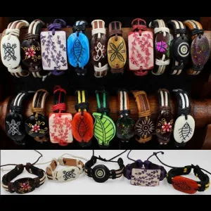 50 Strong Vegan Leather & Bead Bracelets ($0.90 each)