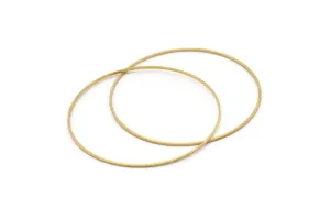 55mm Circle Connectors - 24 Raw Brass Circle Connectors (55x0.8mm) Bs 1191