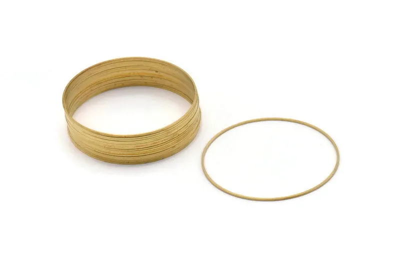 55mm Circle Connectors - 24 Raw Brass Circle Connectors (55x0.8mm) Bs 1191