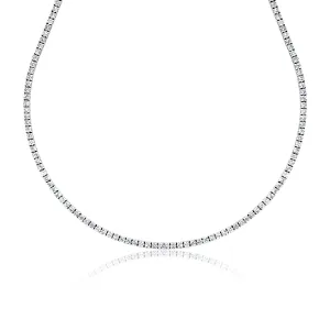 7.61 Cttw Round Diamond Tennis Necklace set in 14K White Gold