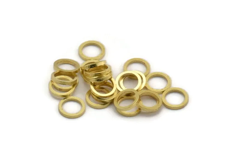 8mm Circle Connectors - 100 Raw Brass Circle Connectors (8x1x0.80mm) A6168