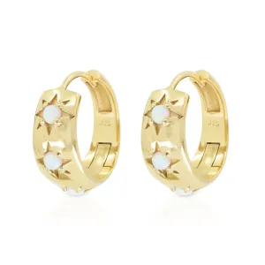 Alina Opal Gold Hoops