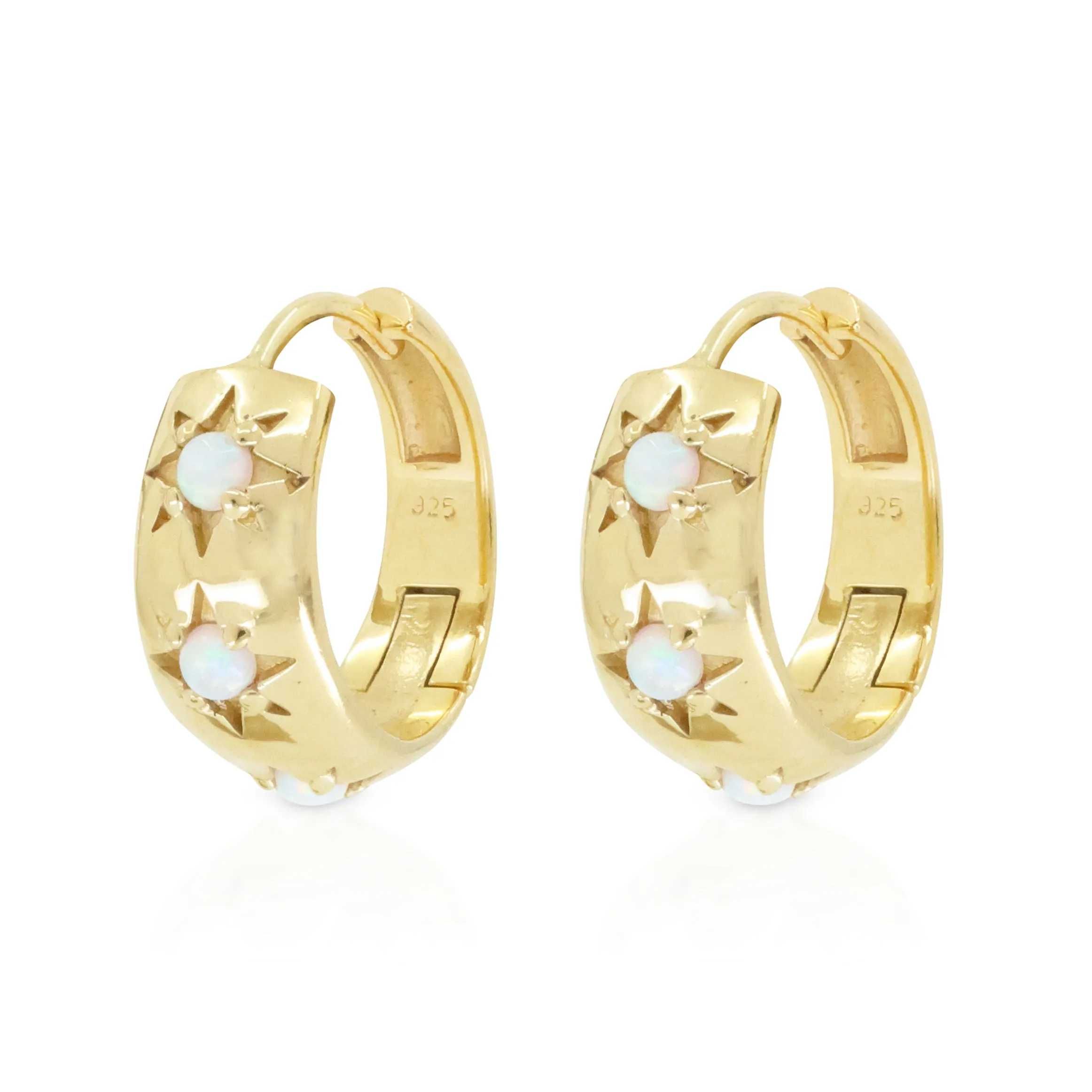 Alina Opal Gold Hoops