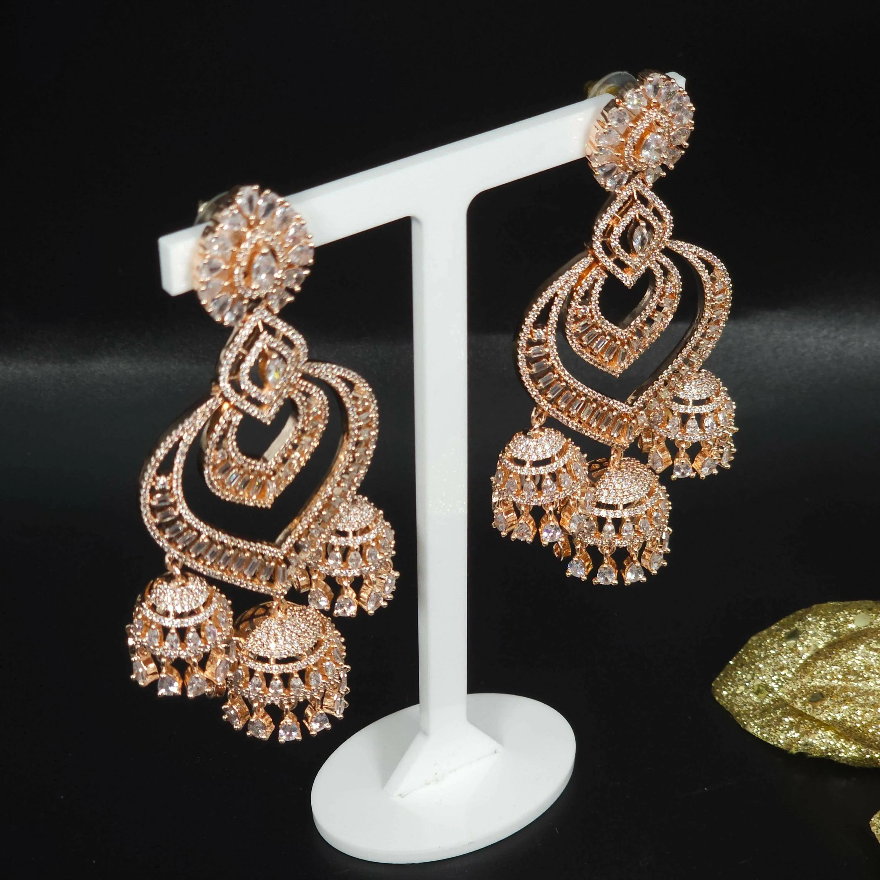 American Diamond Jhumka Earrings | Silver Jhumka Earrings