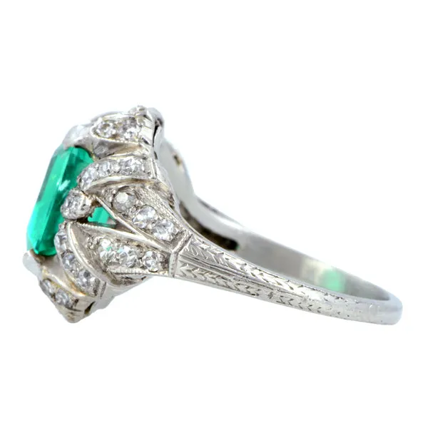 Art Deco Emerald & Diamond Ring