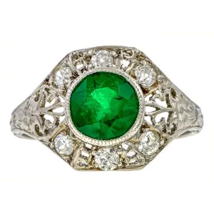 Art Deco Emerald Ring, 1.01ct.