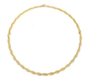 Barocco Braided Diamond Necklace in Yellow Gold