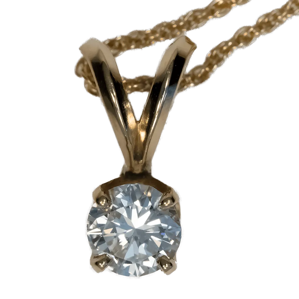 Beautiful .38 ct Diamond Pendant on 17" 14k Gold Chain