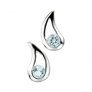 Beginnings Sterling Silver Blue Topaz Teardrop Earrings E3057T