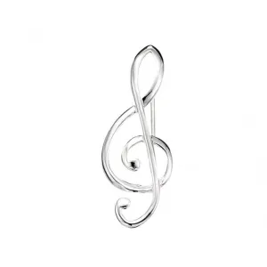 Beginnings Sterling Silver D141 Treble Clef Brooch