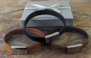 Black Brown & Dark Brown leather Bracelet 10 mm wide