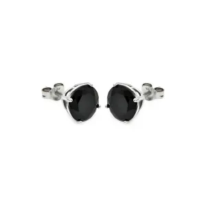 Black CZ Stud Earrings 6mm