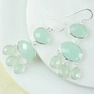 Boho Gemstone Earrings Chalcedony