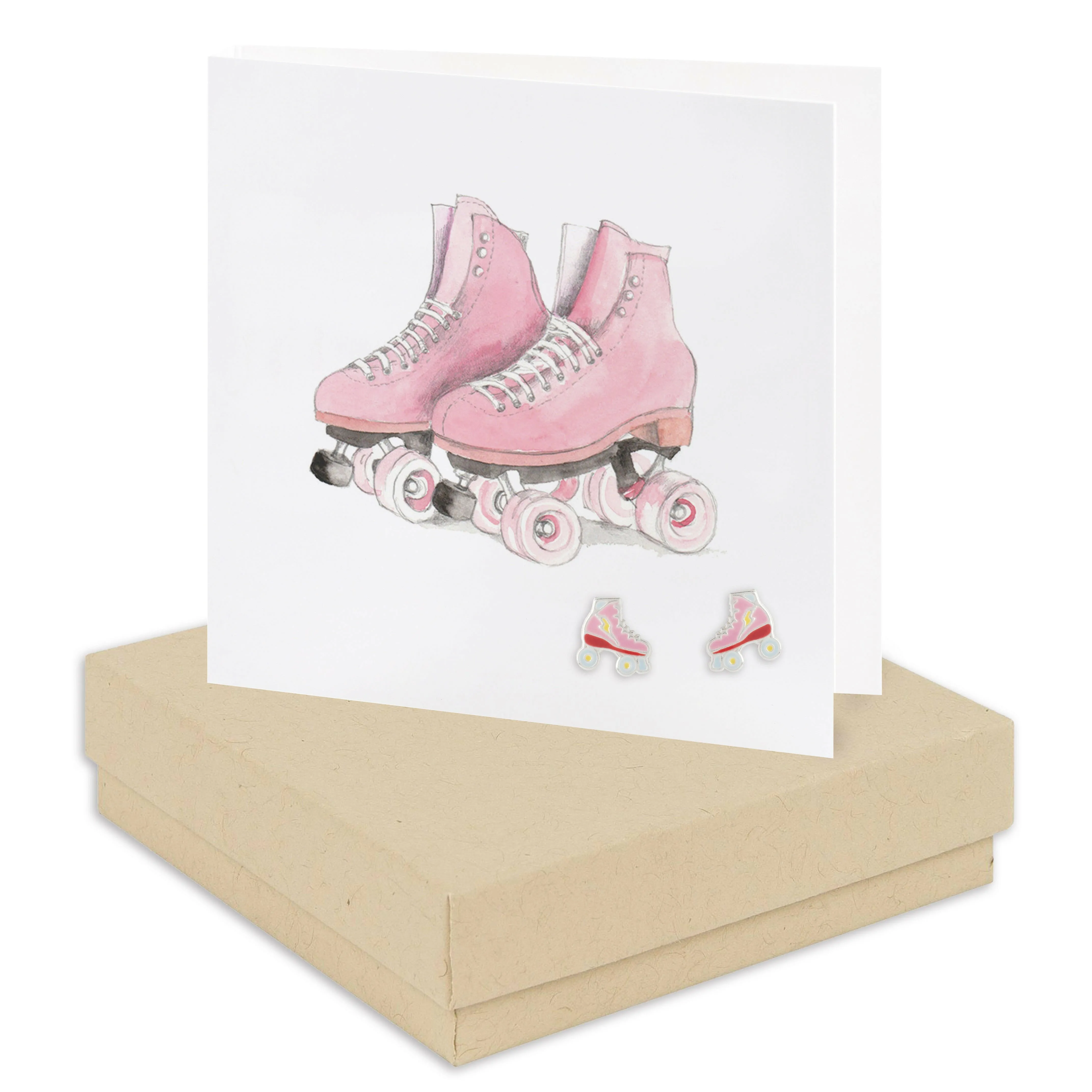 Boxed Sterling Silver Roller Skate Stud Earrings - Handmade and Perfect for Any Occasion