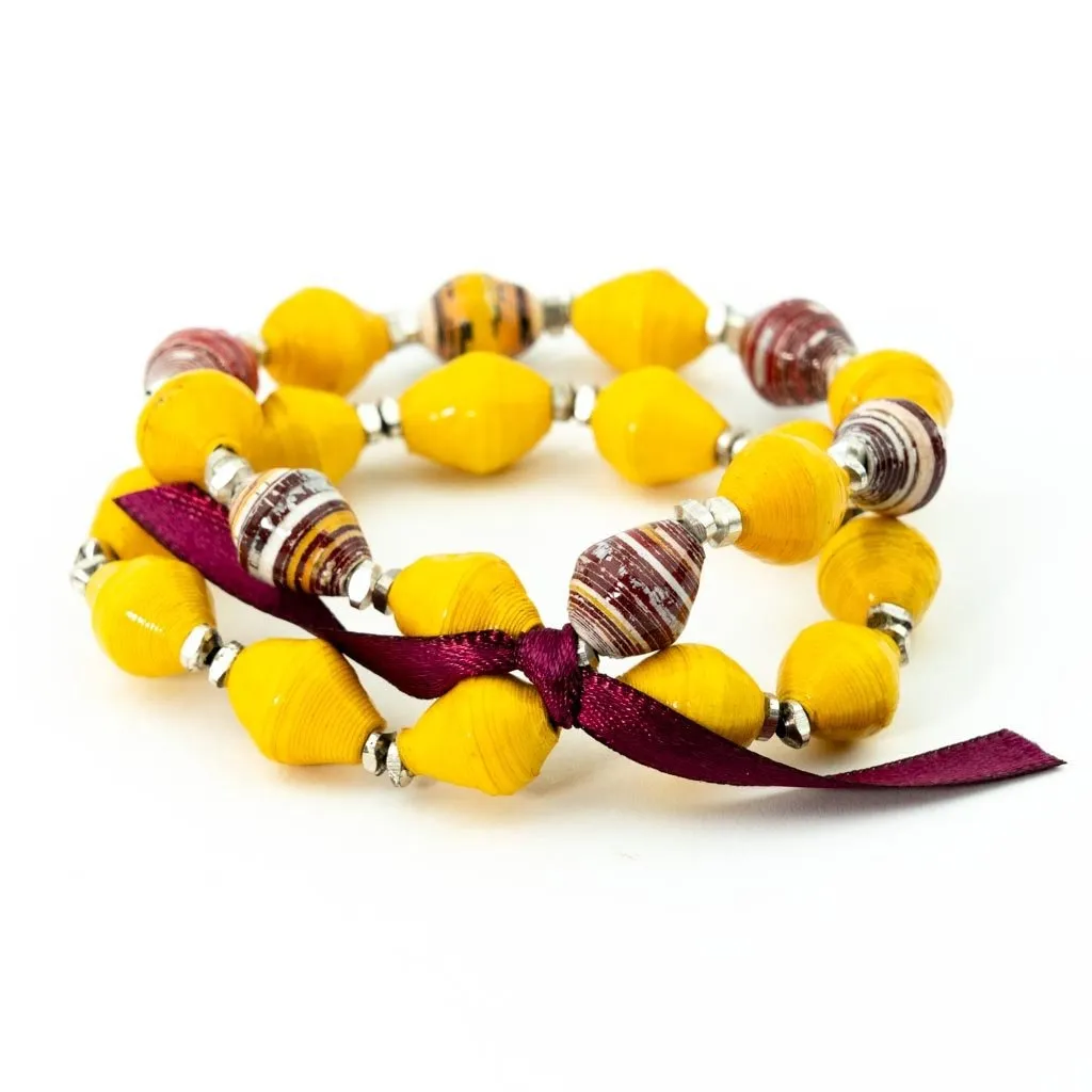 Bracelet -  Garnet & Gold Team Signature