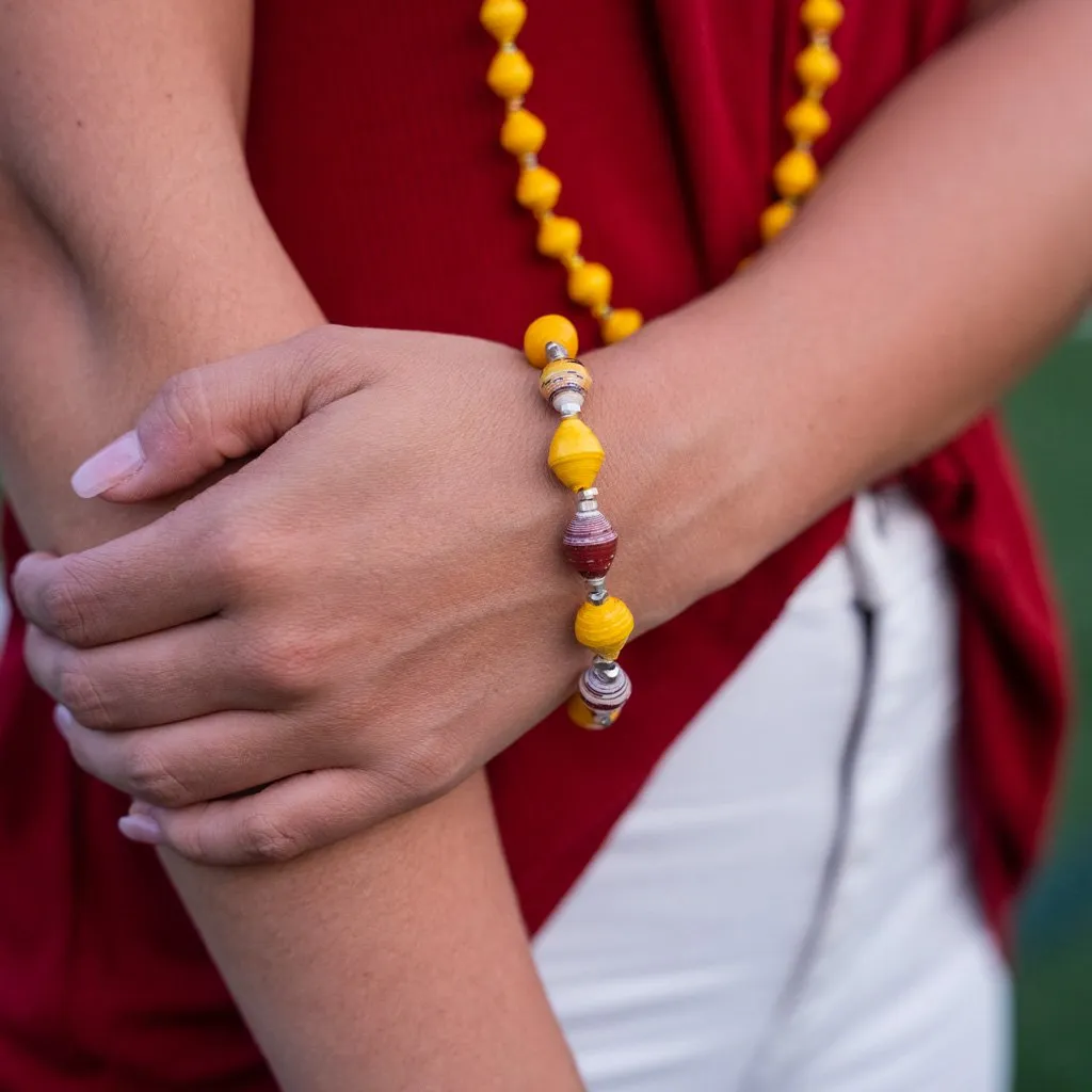 Bracelet -  Garnet & Gold Team Signature