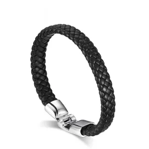 Braided Leather Coffee Bracelet