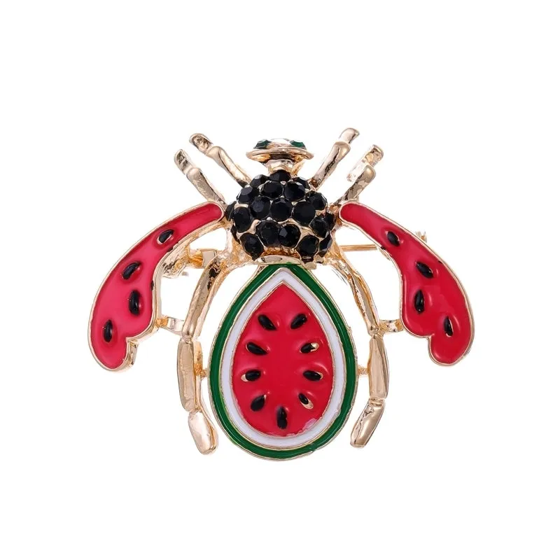 Cartoon Style Animal Fruit Bee Alloy Unisex Corsage Brooches Collar Pin