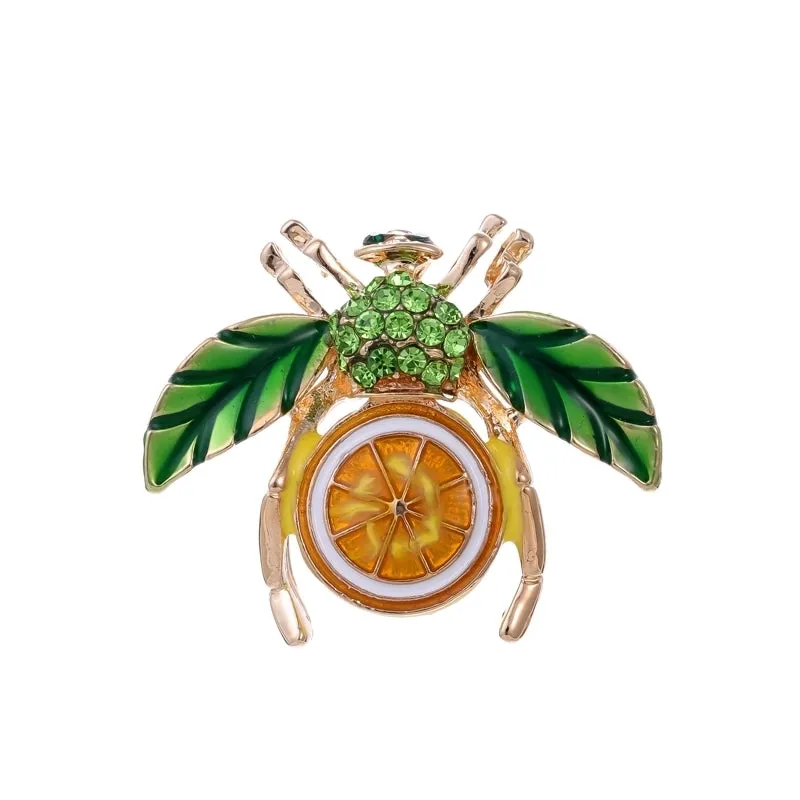 Cartoon Style Animal Fruit Bee Alloy Unisex Corsage Brooches Collar Pin