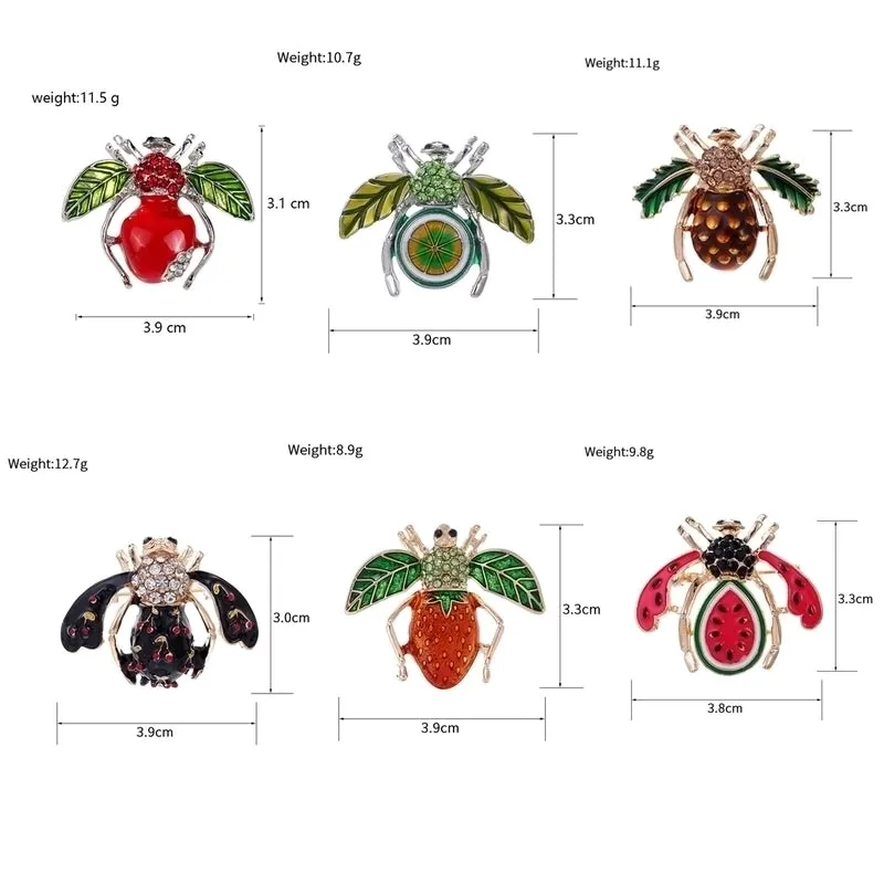 Cartoon Style Animal Fruit Bee Alloy Unisex Corsage Brooches Collar Pin