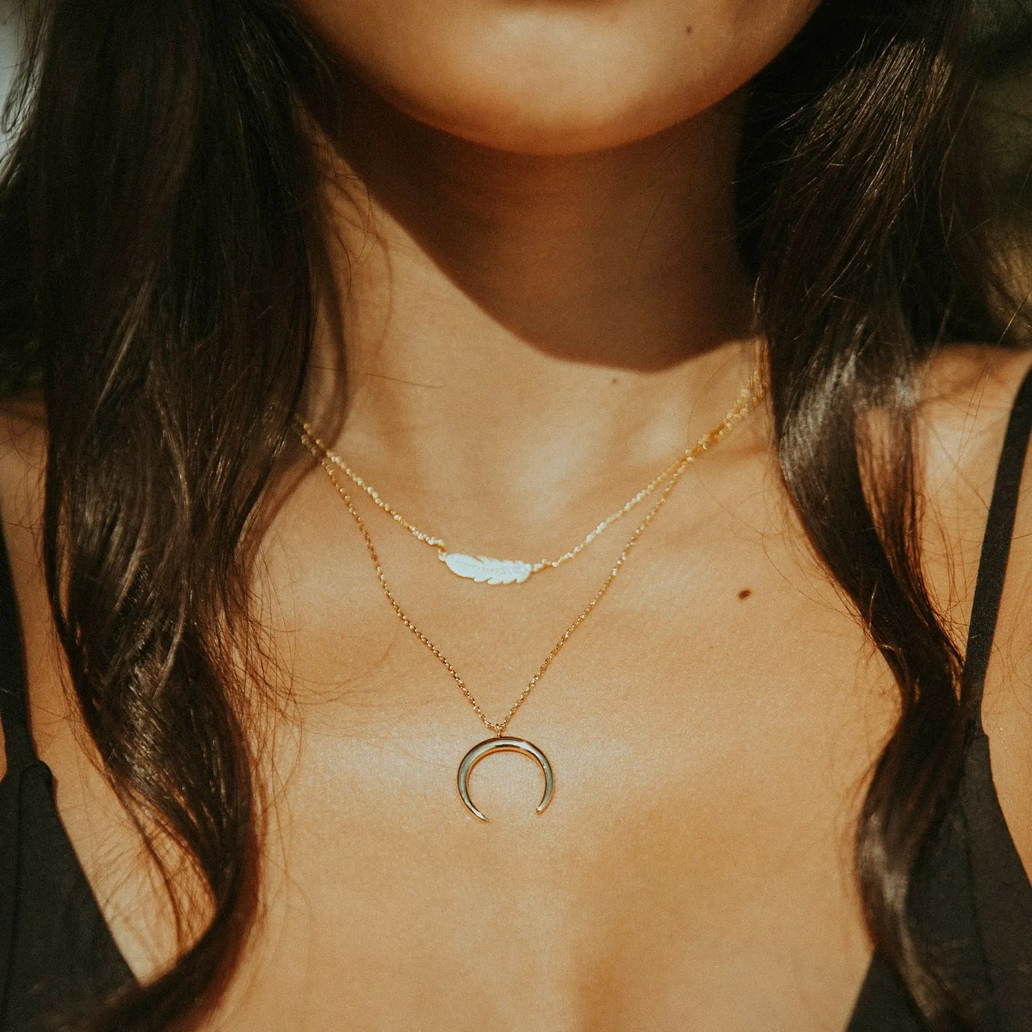 Cassie Gold Crescent Moon Necklace