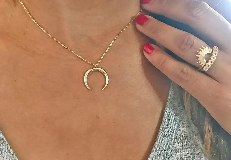 Cassie Gold Crescent Moon Necklace