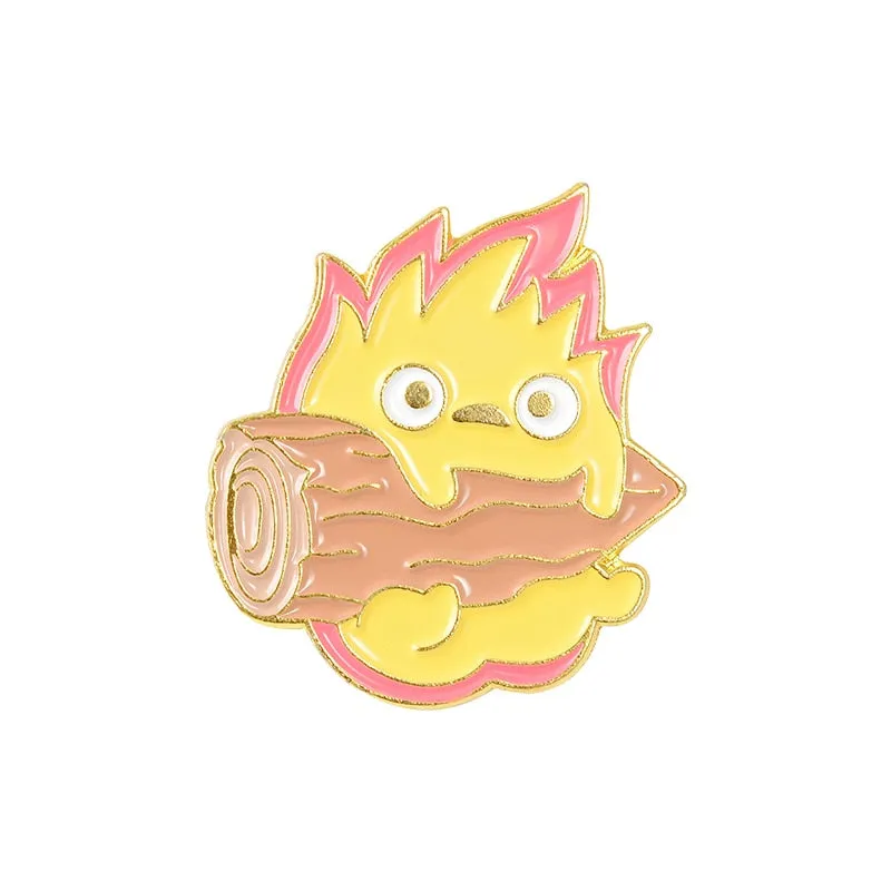 Childhood Anime Enamel Pin Dragon Haku Chihiro Coal Calcifer Jiji Brooch Lapel Badge Cartoon Movie Jewelry Gift for Fans Kids