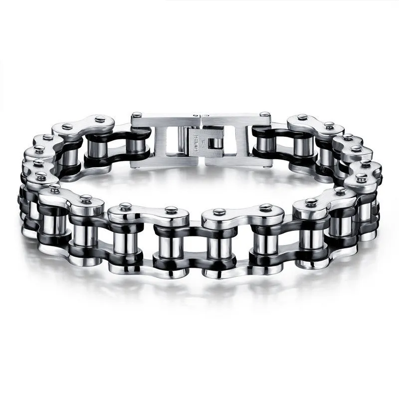 Classical Bicycle Heavy Metal Motorcycle Chain Bracelet Punk Style 316L Stainless Steel Bracelets Bangles For Men Jewelry