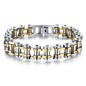 Classical Bicycle Heavy Metal Motorcycle Chain Bracelet Punk Style 316L Stainless Steel Bracelets Bangles For Men Jewelry