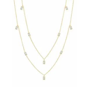 Crislu Prism Baguette 36" Necklace finished in 18KT Gold