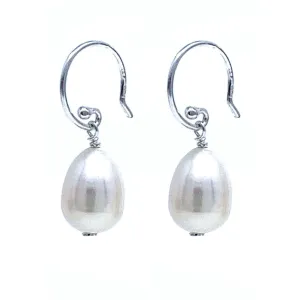 Cultured Freshwater Pearl Drop Earrings Sterling Silver