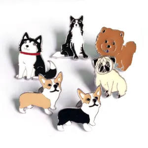 Dachshunds corgi dogs brooches pins pendant badge decorated pins jewelry cartoon cute brooches for men and women Fashion gifts